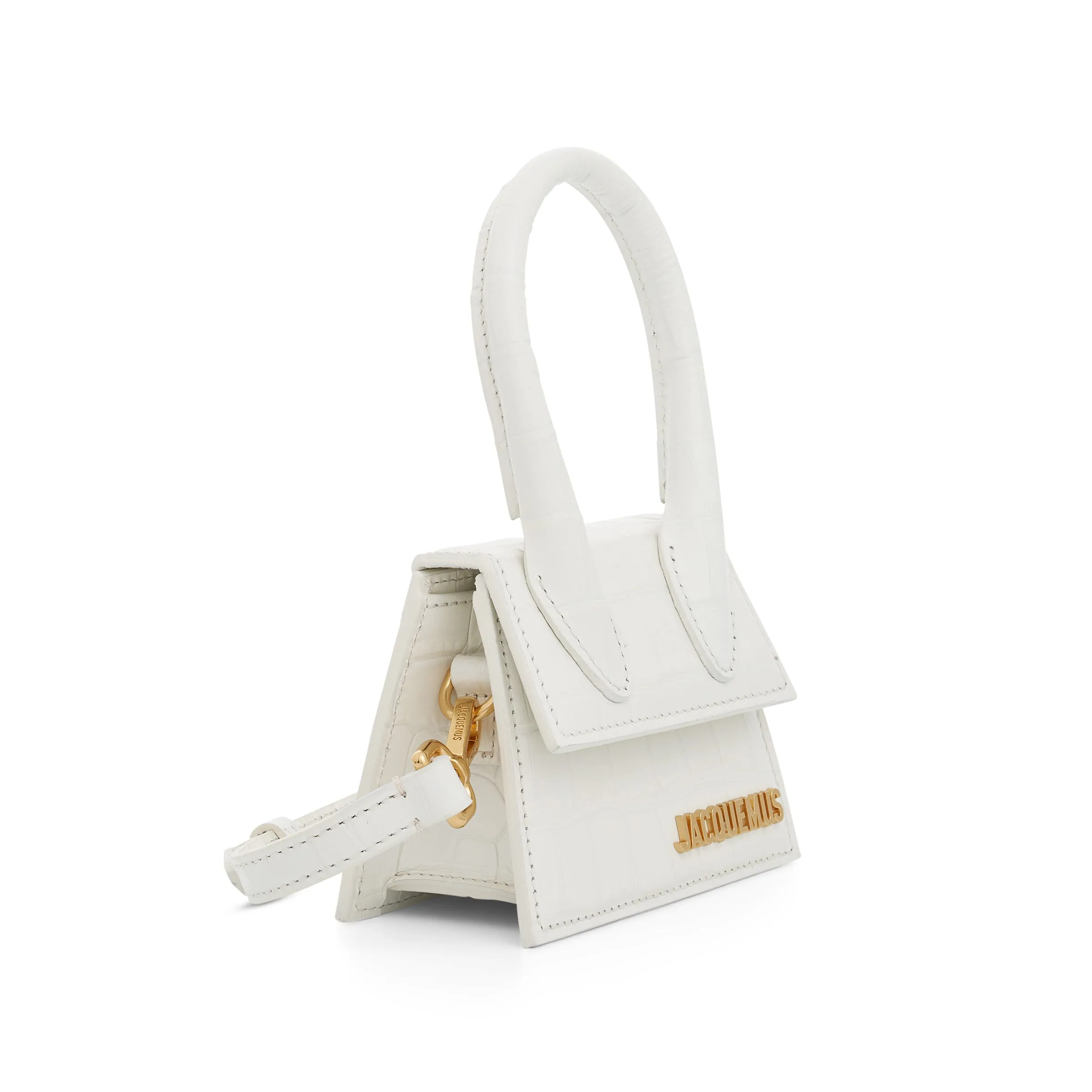 Le Chiquito Mini Croc Embossed Leather Bag in Ivory sold by MARAIS product image thumbnail 3