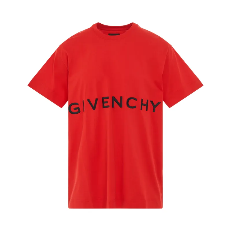 4G Embroidered Logo Oversized T-Shirt in Red sold by MARAIS