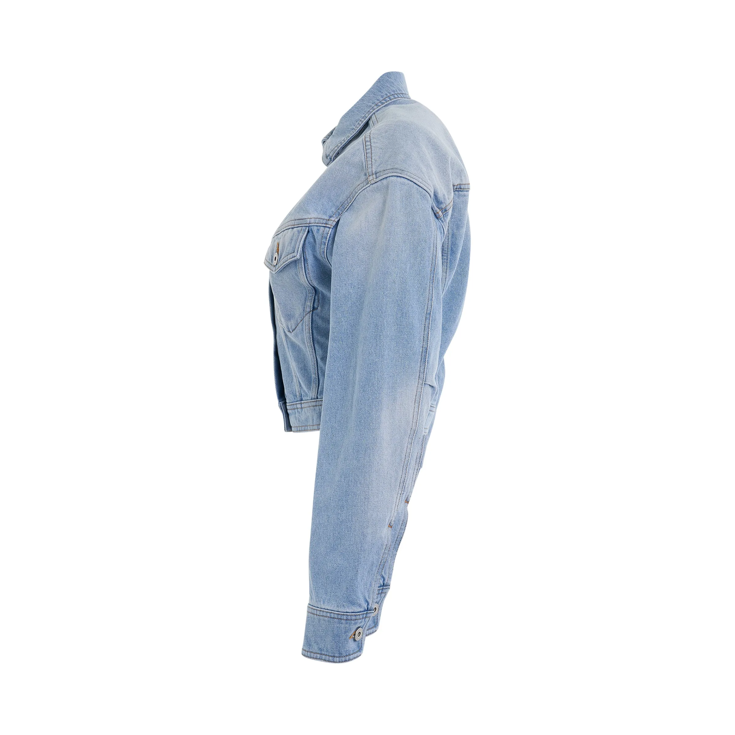Toybox Bleach Crop Jacket in Light Blue sold by MARAIS product image thumbnail 3