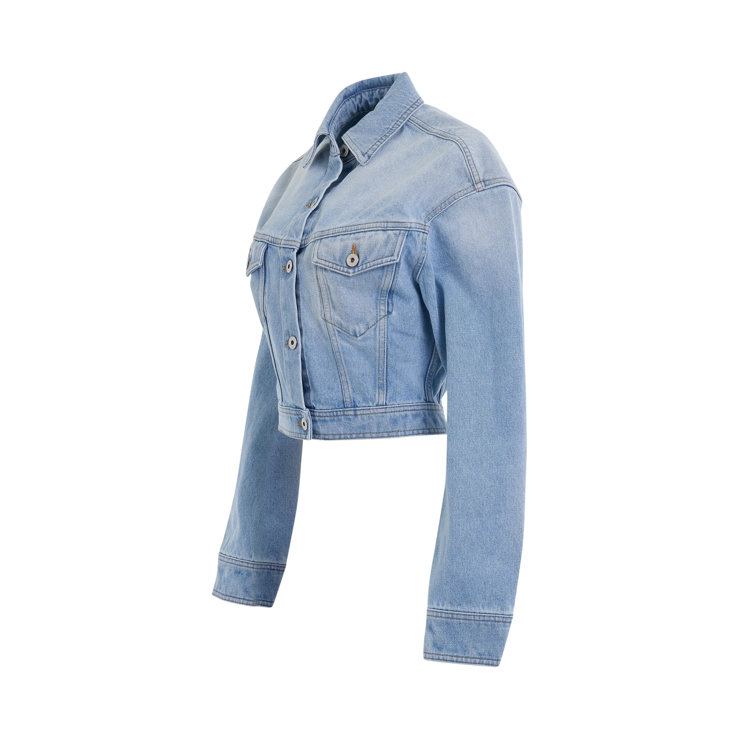 Toybox Bleach Crop Jacket in Light Blue sold by MARAIS product image thumbnail 2