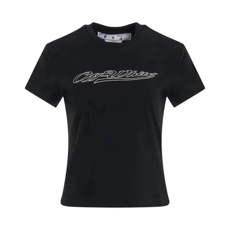 Bling Baseball Fitted T-Shirt in Black/White sold by MARAIS