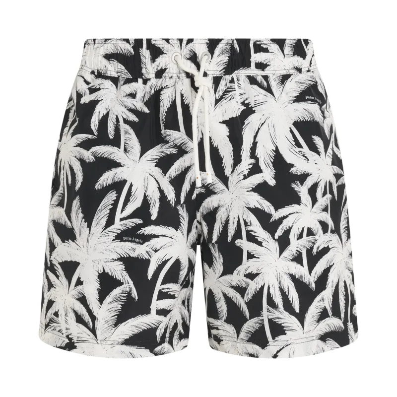 Palms All-over Swim shorts in Black/Off White sold by MARAIS