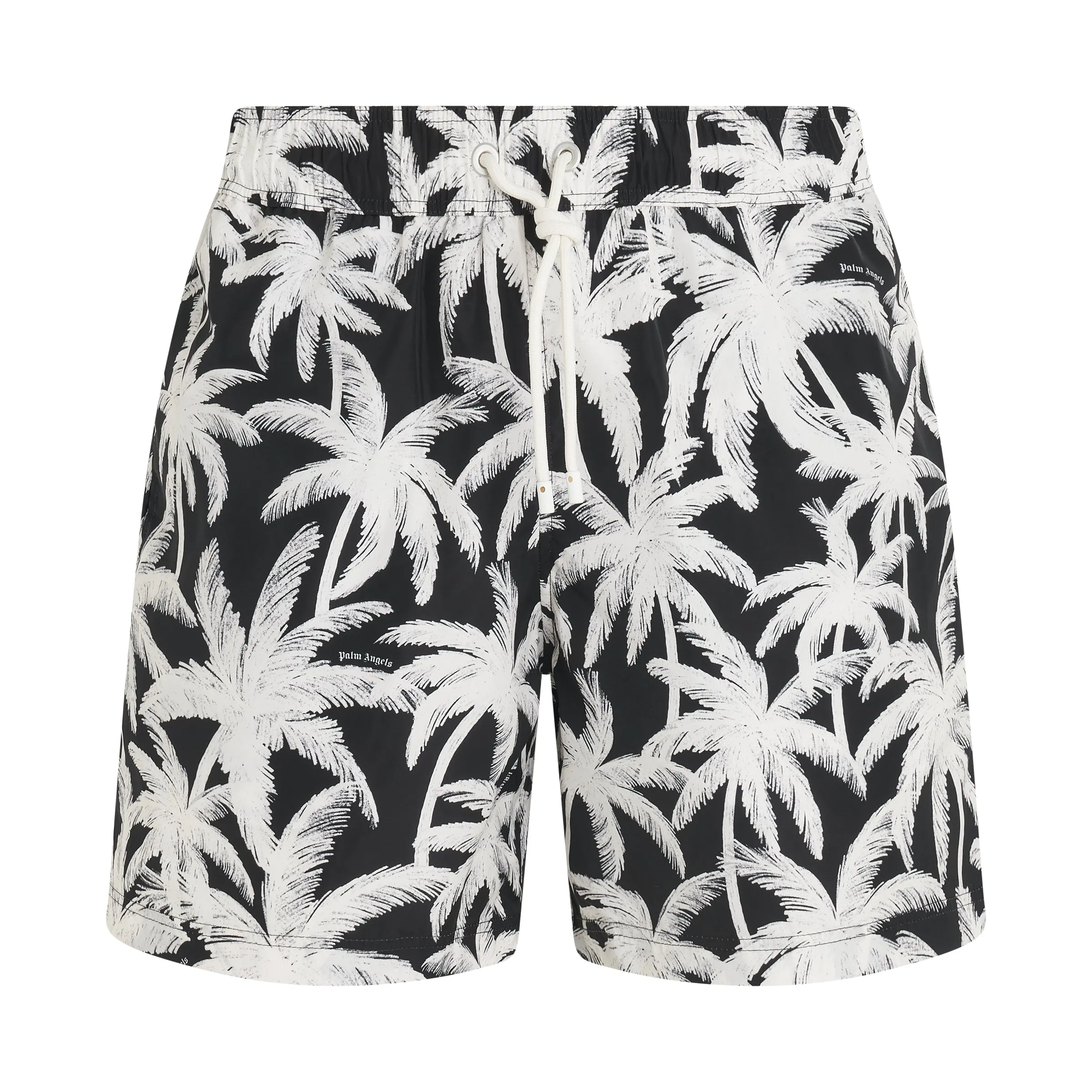 Palms All-over Swim shorts in Black/Off White sold by MARAIS