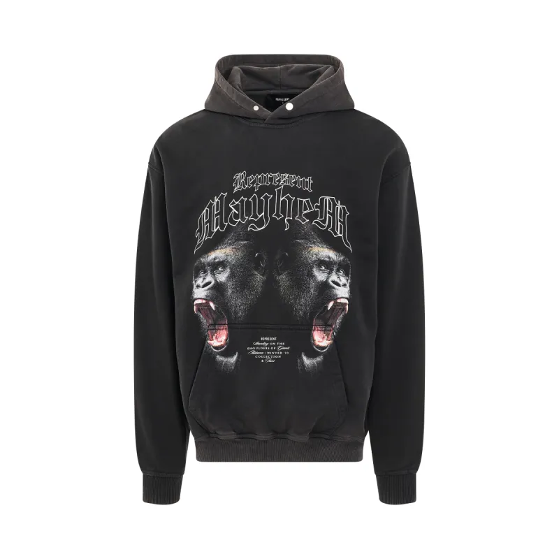 Mayhem Print Hoodie in Vintage Black sold by MARAIS
