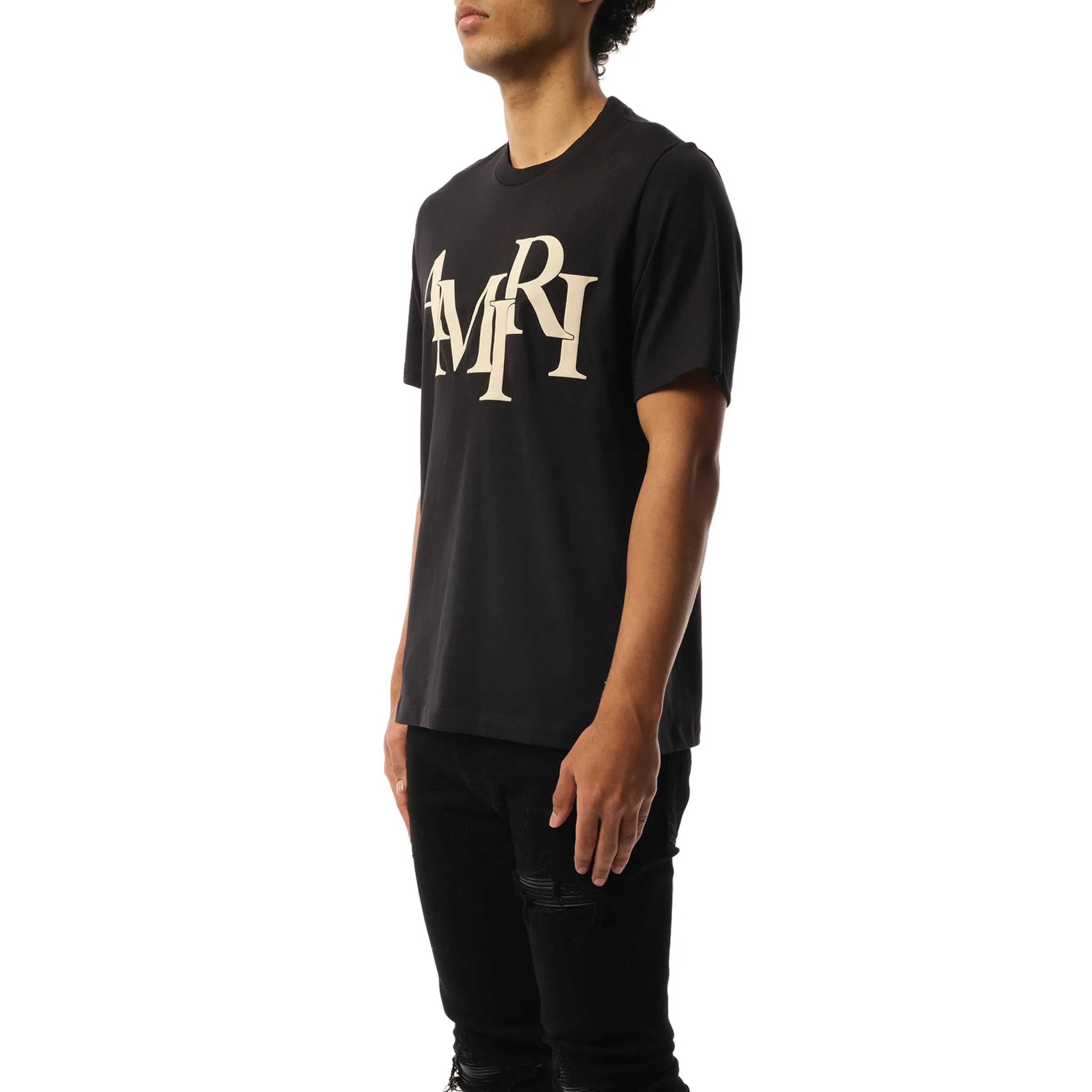 Amiri Staggered T-Shirt in Black sold by MARAIS product image thumbnail 5