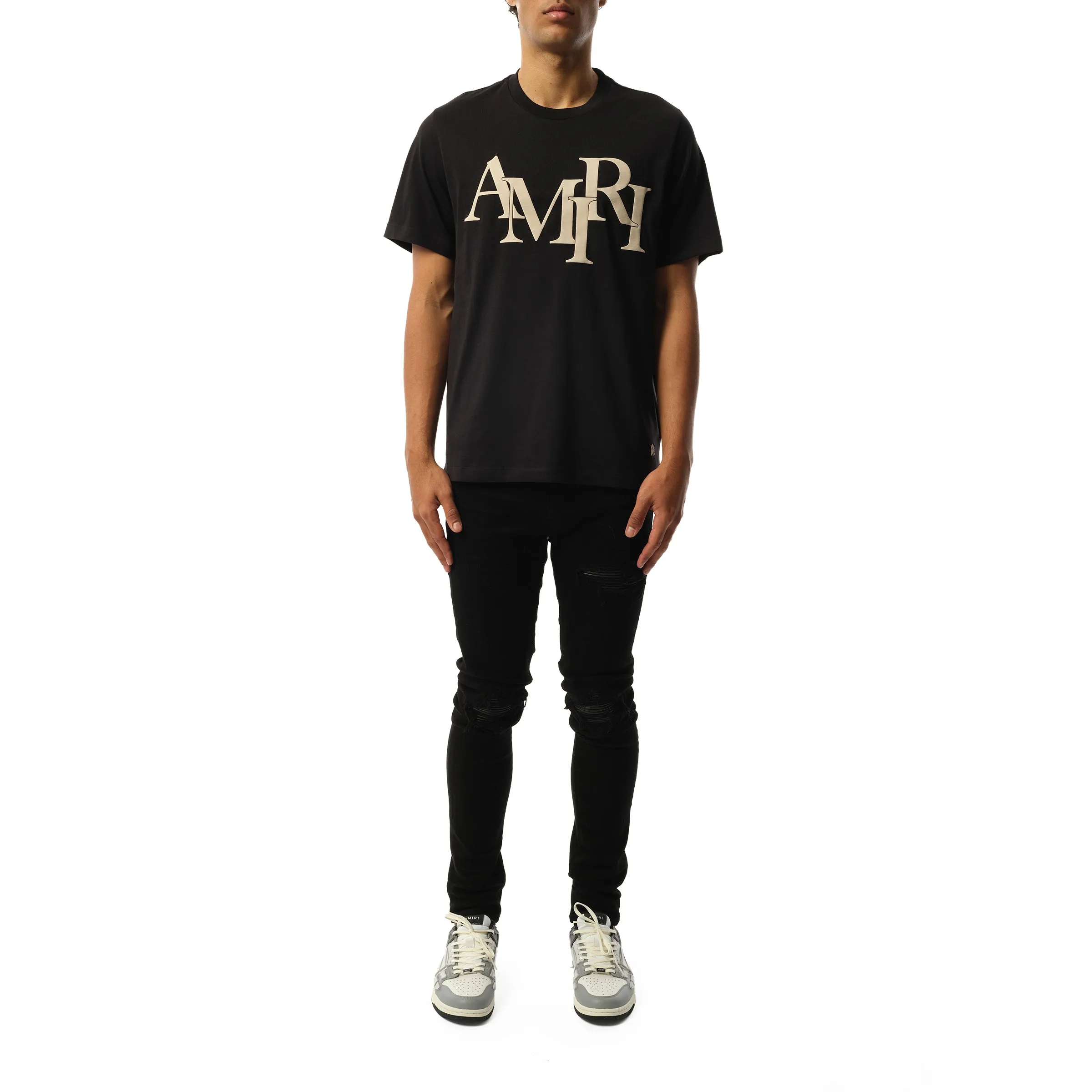 Amiri Staggered T-Shirt in Black sold by MARAIS product image thumbnail 4