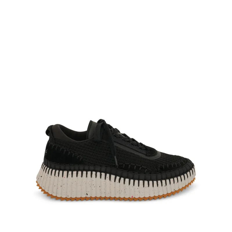 Nama Recycled Mesh Sneaker in Black made by MARAIS
