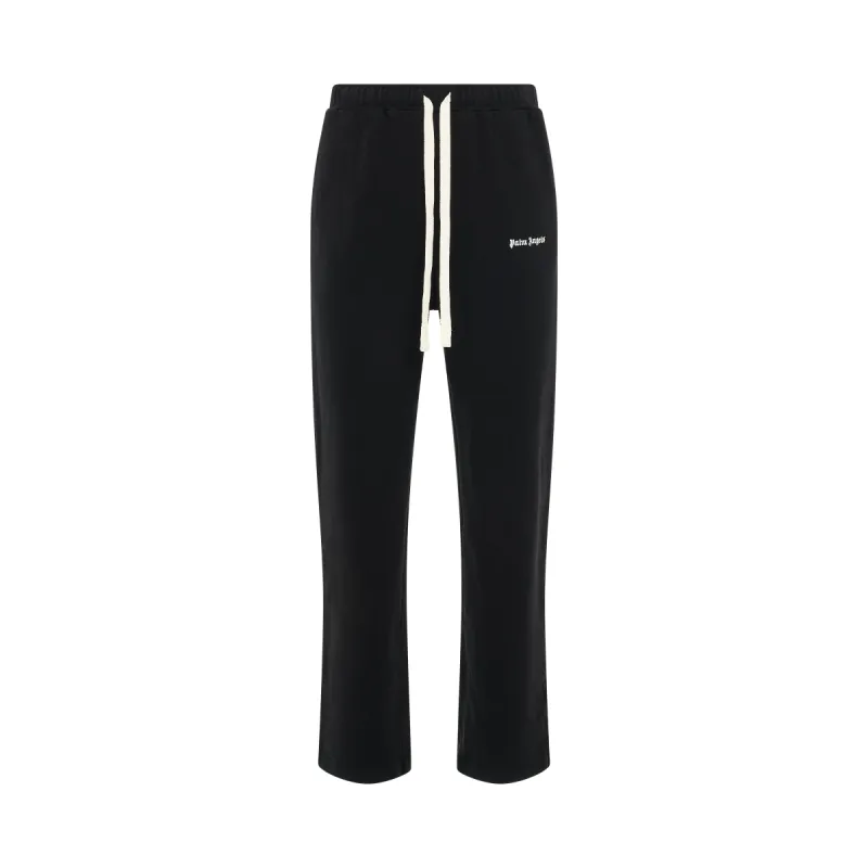 Embroidered Logo Slim Sweatpant in Black sold by MARAIS