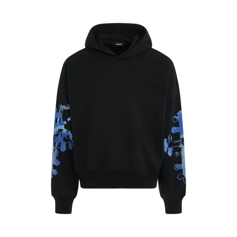 Gothic Print Hoodie in Black sold by MARAIS
