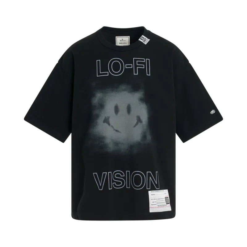 Smiley Face Printed T-Shirt in Black sold by MARAIS