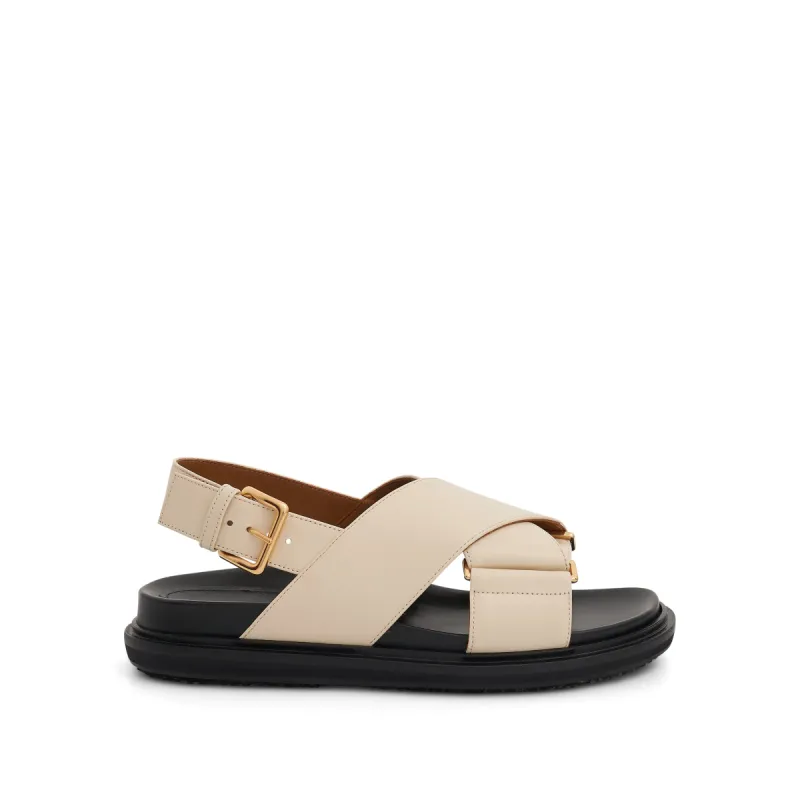 Fussbett Crisscross Sandal in Silk White sold by MARAIS