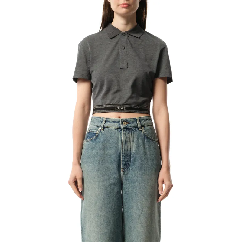 Cropped Polo in Charcoal Melange sold by MARAIS