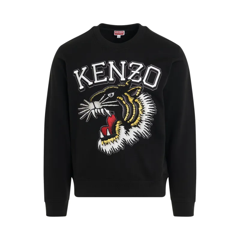 Tiger Varsity Slim Sweatshirt in Black sold by MARAIS