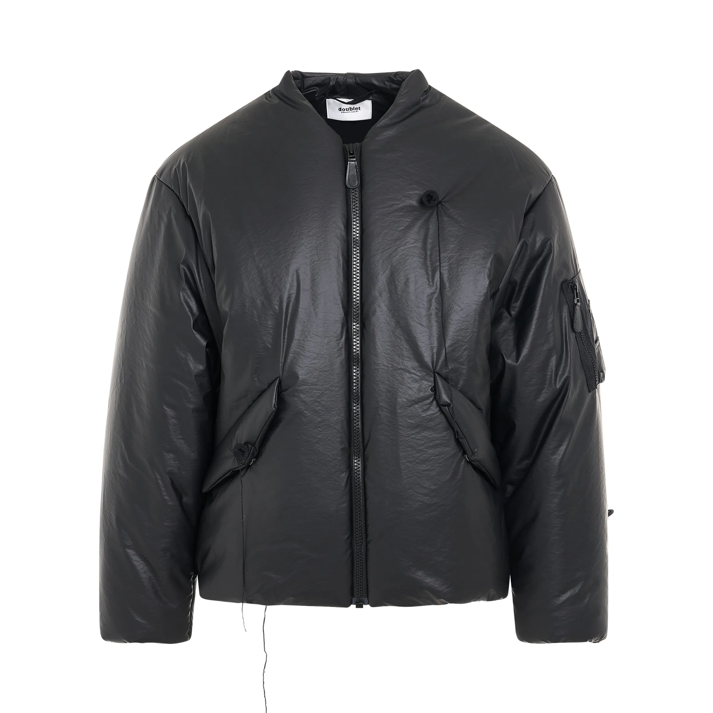 Balloon Bomber Jacket in Black sold by MARAIS