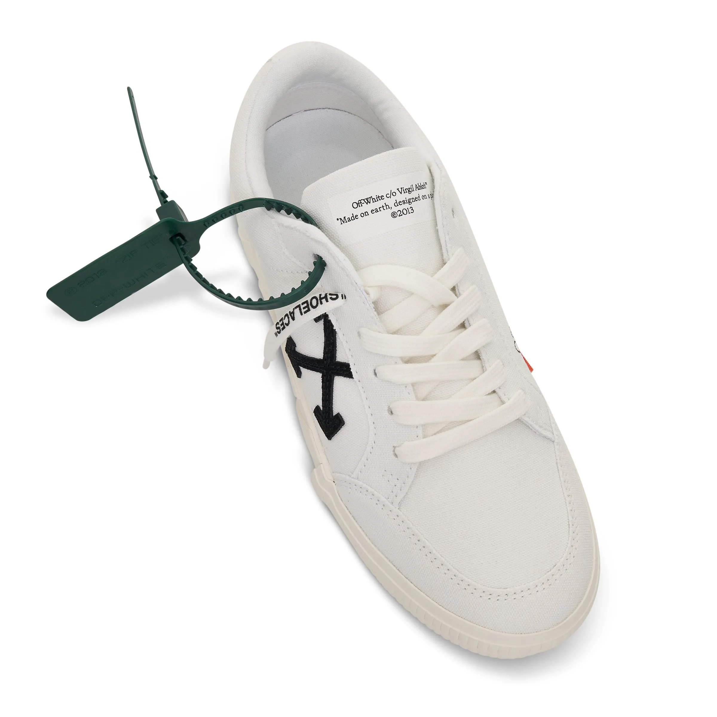 Low Vulcanized Canvas Sneakers in White & Black Colour sold by MARAIS product image thumbnail 3