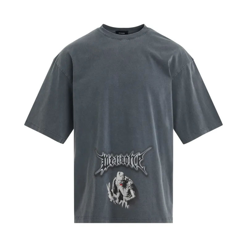 Vintage Horror Print T-Shirt in Navy sold by MARAIS