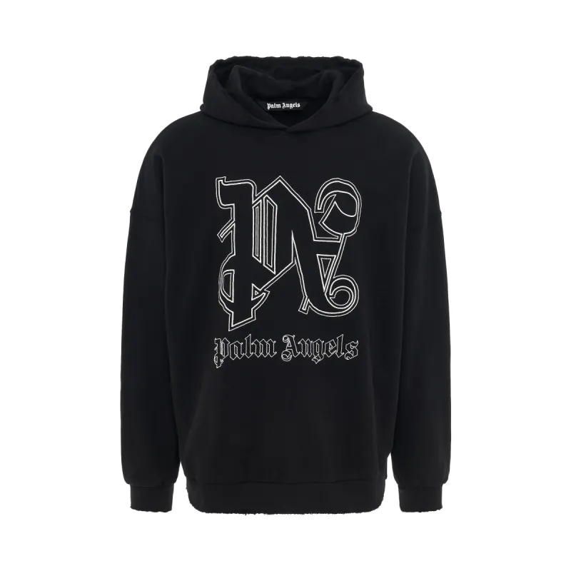 Classic Monogram Statement Hoodie in Black sold by MARAIS