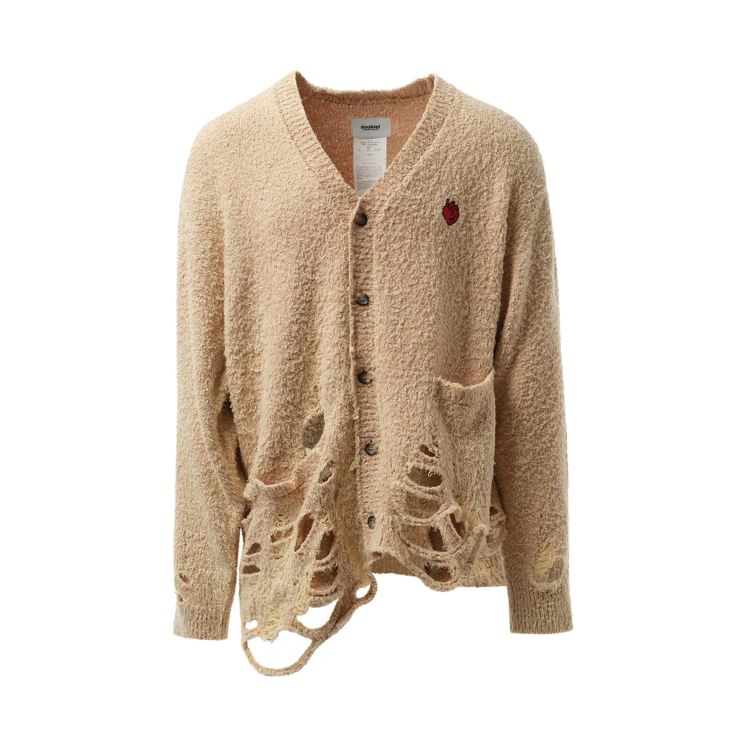 Zombie Silhouette Knit Cardigan in Beige | Parallel