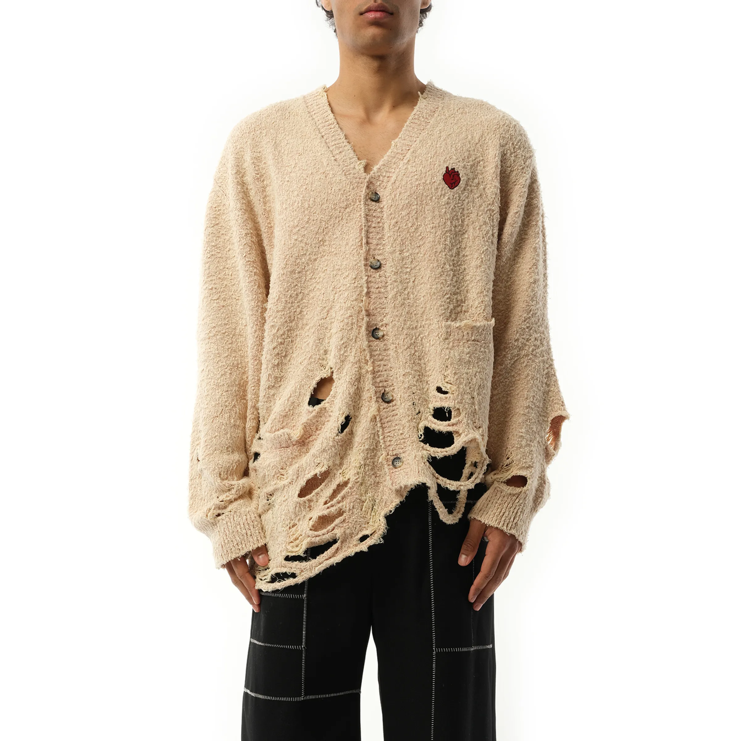 Zombie Silhouette Knit Cardigan in Beige | Parallel