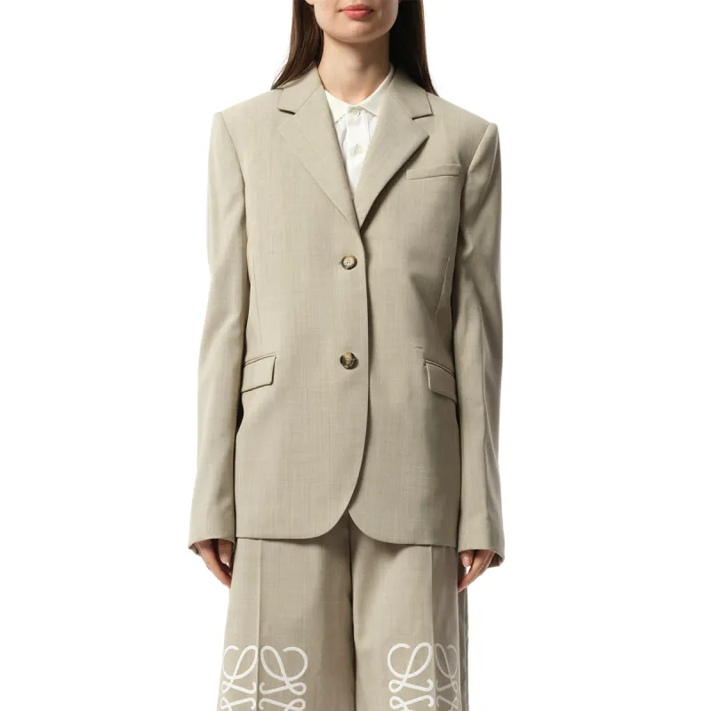 Tailored Jacket in Light Beige Melange sold by MARAIS