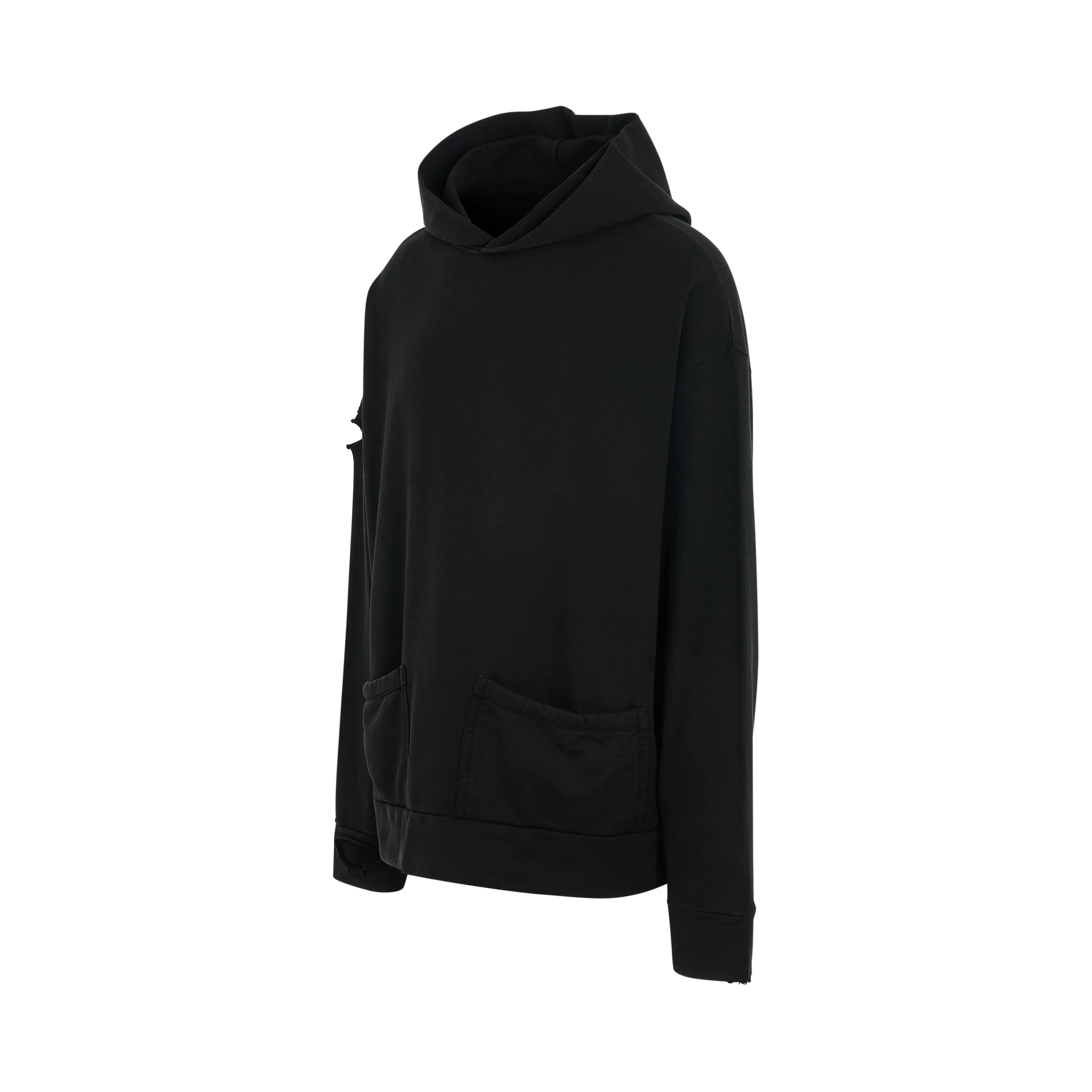 Distressed Vintage Pocket Hoodie in Black sold by MARAIS product image thumbnail 2