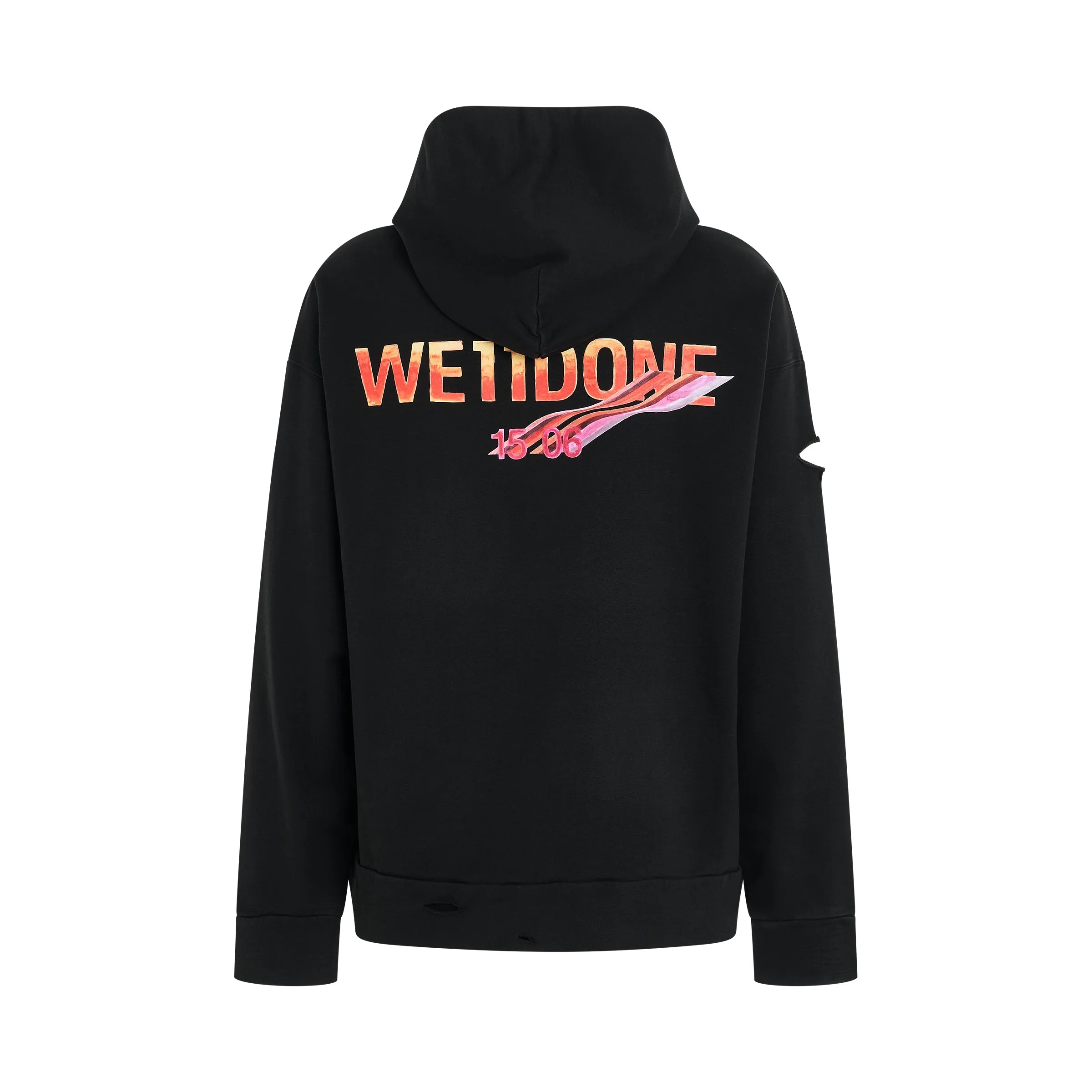 Distressed Vintage Pocket Hoodie in Black sold by MARAIS product image thumbnail 4