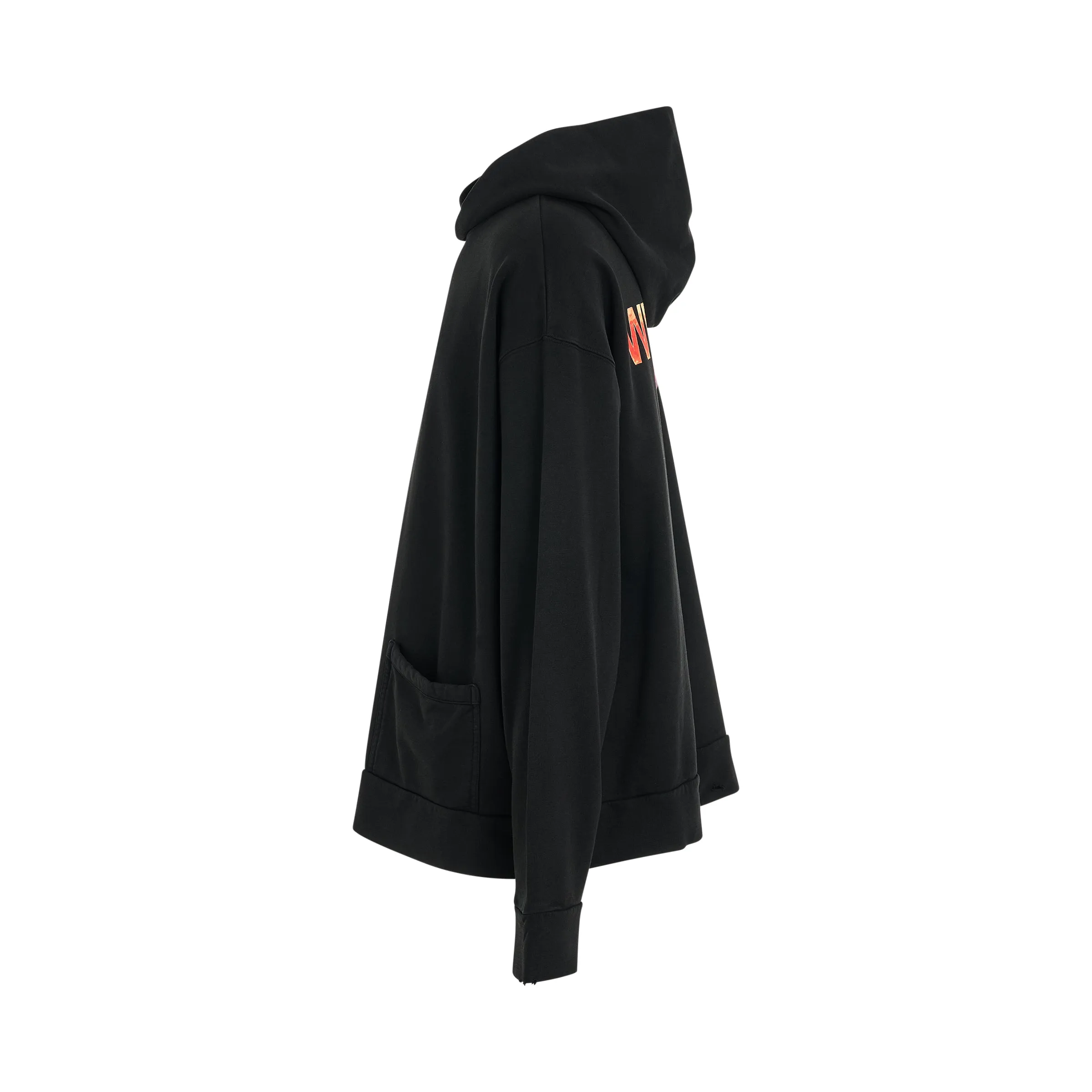 Distressed Vintage Pocket Hoodie in Black sold by MARAIS product image thumbnail 3