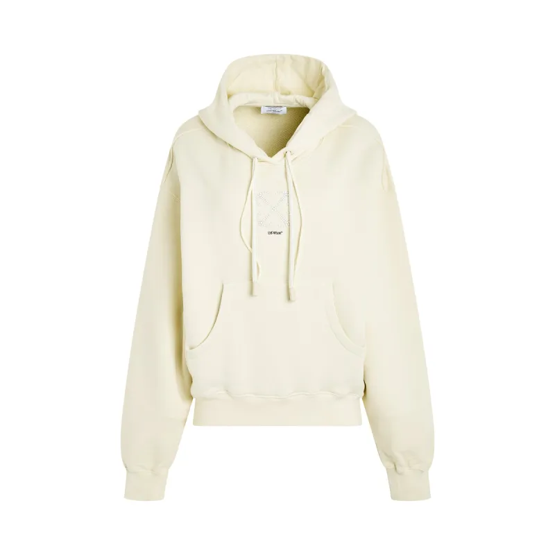 Small Arrow Pearl Oversize Fit Hoodie in Beige sold by MARAIS