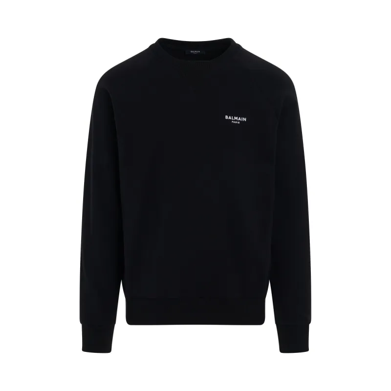 Flock Logo Sweatshirt in Black/White sold by MARAIS