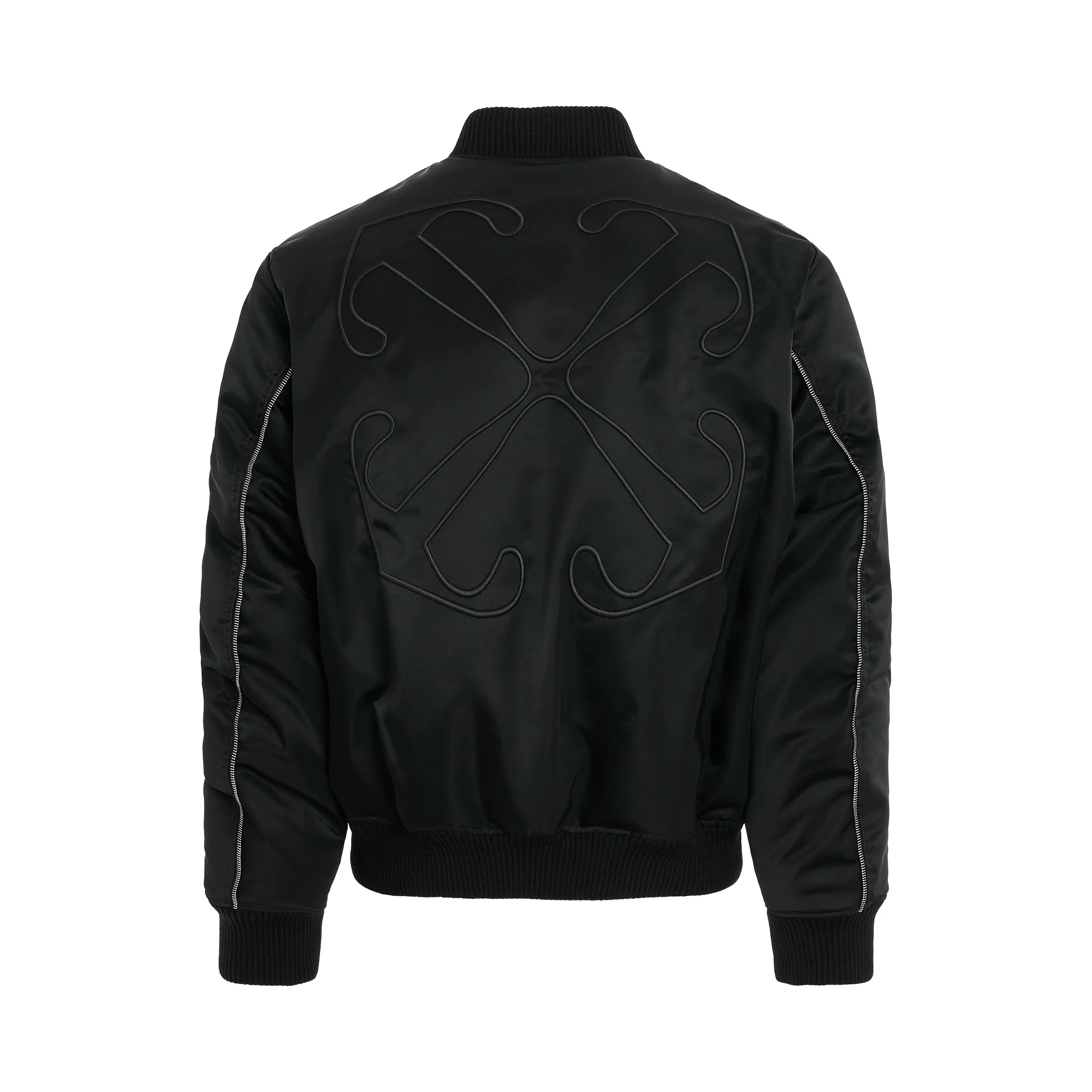 Arrow Nylon Bomber Jacket in Black sold by MARAIS product image thumbnail 4