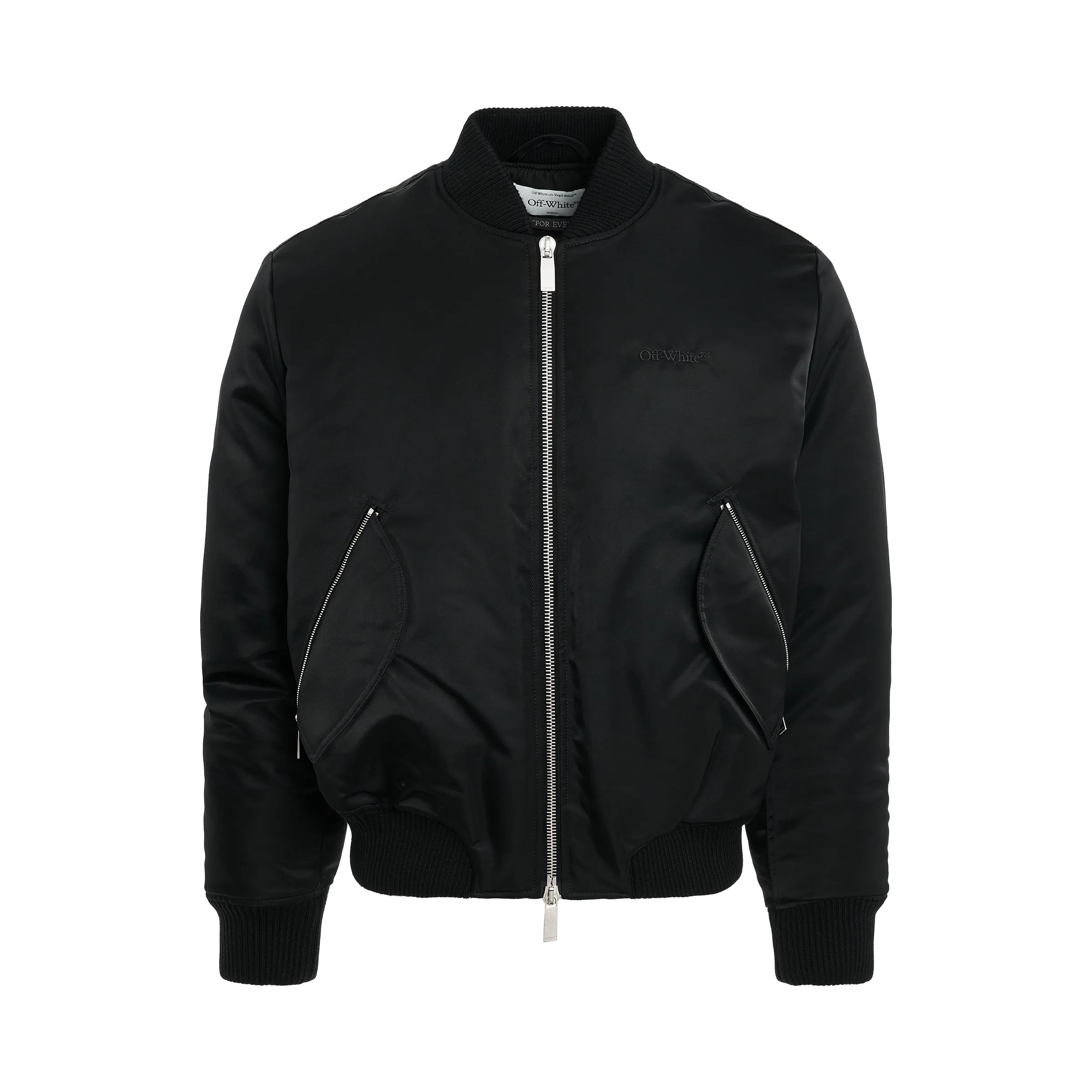 Arrow Nylon Bomber Jacket in Black sold by MARAIS