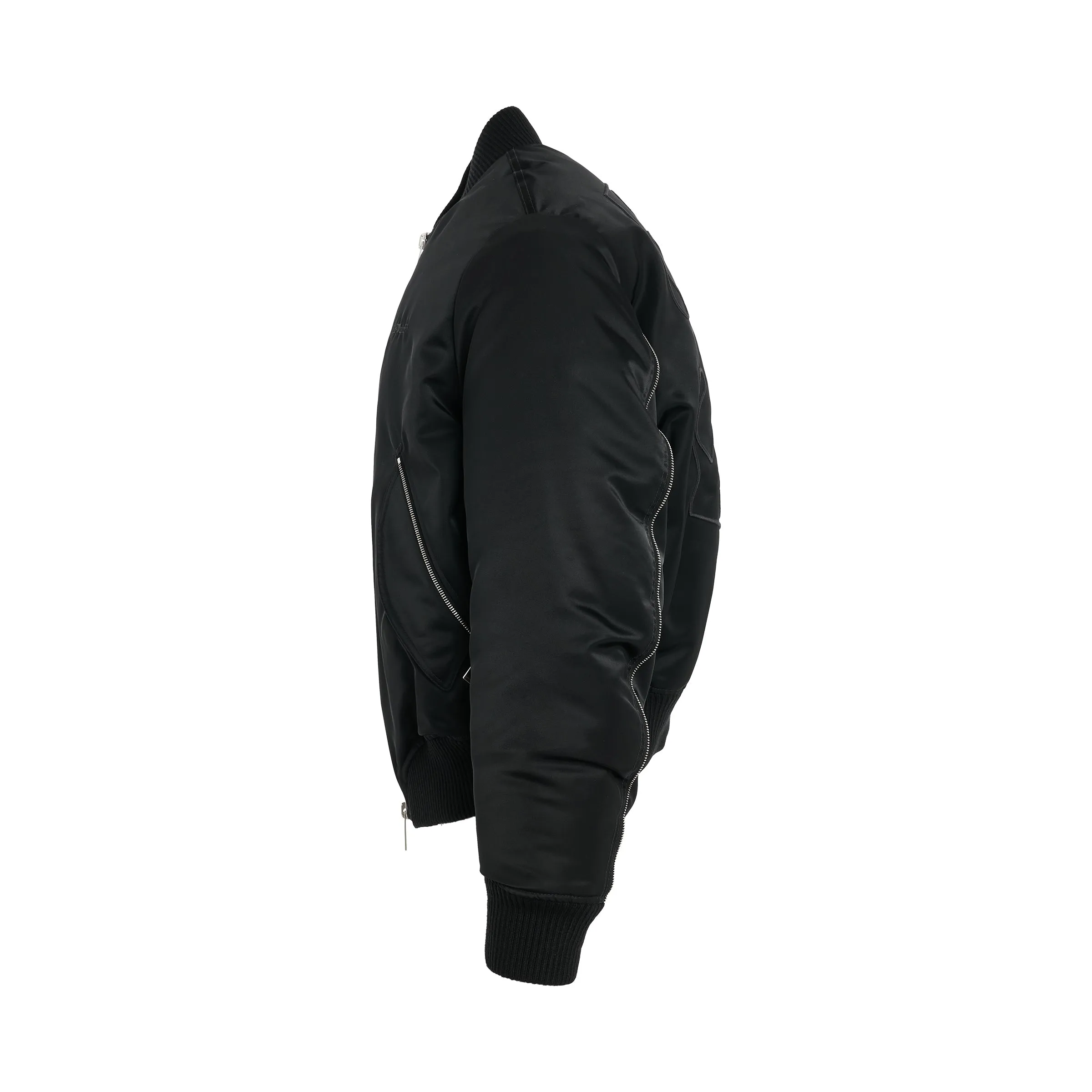 Arrow Nylon Bomber Jacket in Black sold by MARAIS product image thumbnail 3