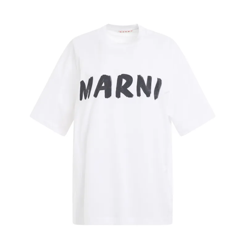 Plain Cotton Logo T-Shirt in Lily White sold by MARAIS