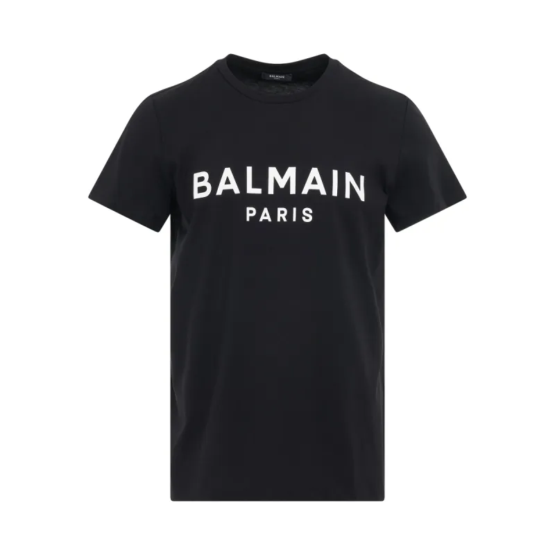 Printed Logo Classic Fit Eco T-Shirt in Black sold by MARAIS