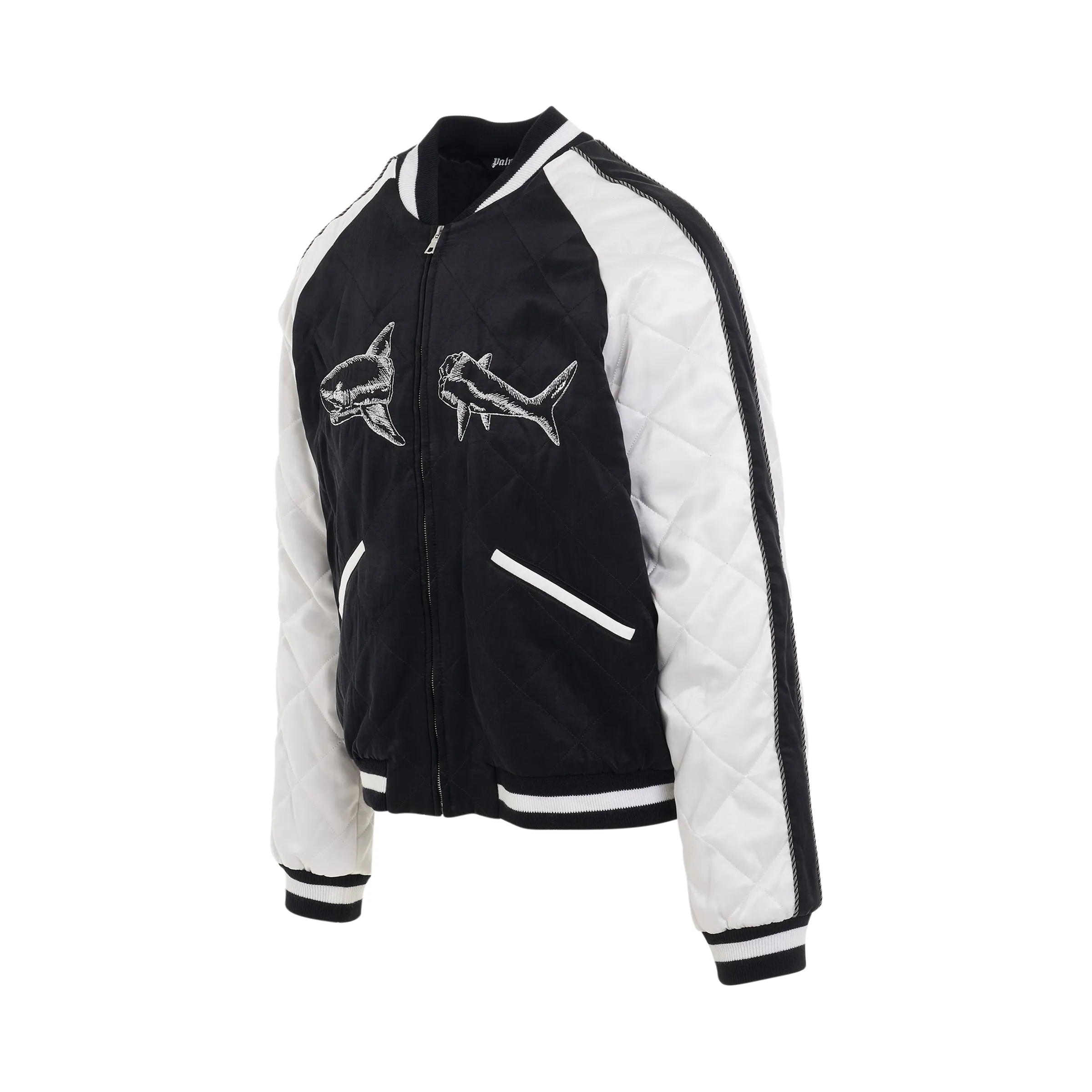 Broken Shark Sukajan Jacket in Black/White sold by MARAIS product image thumbnail 2