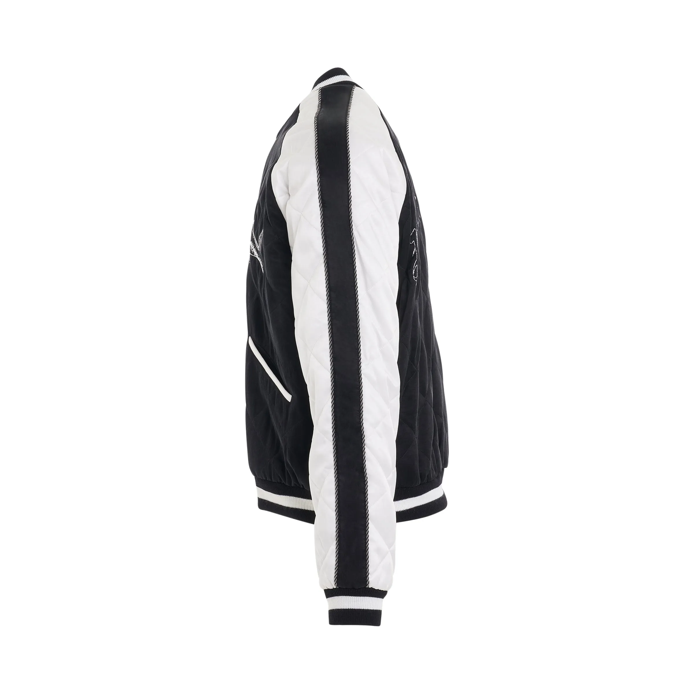 Broken Shark Sukajan Jacket in Black/White sold by MARAIS product image thumbnail 3
