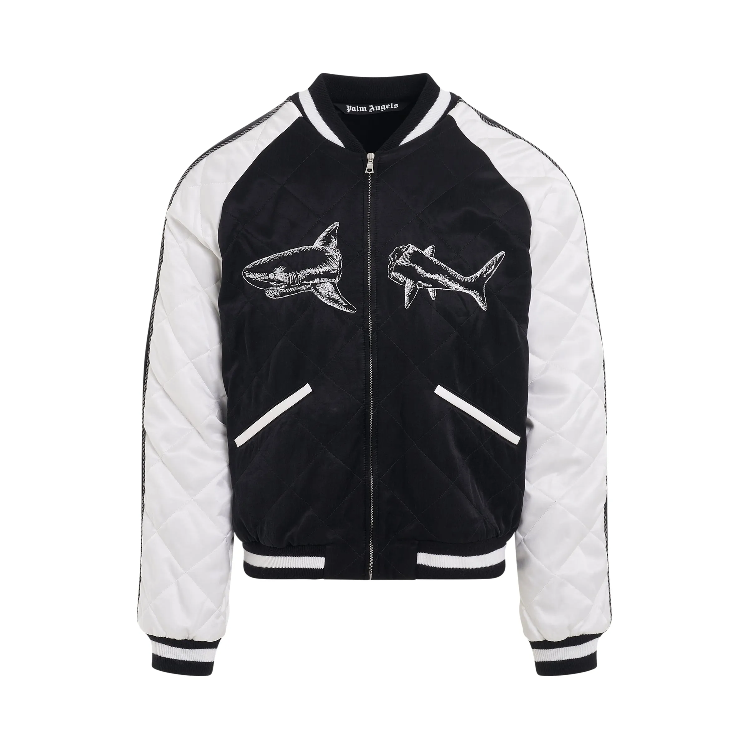 Broken Shark Sukajan Jacket in Black/White sold by MARAIS