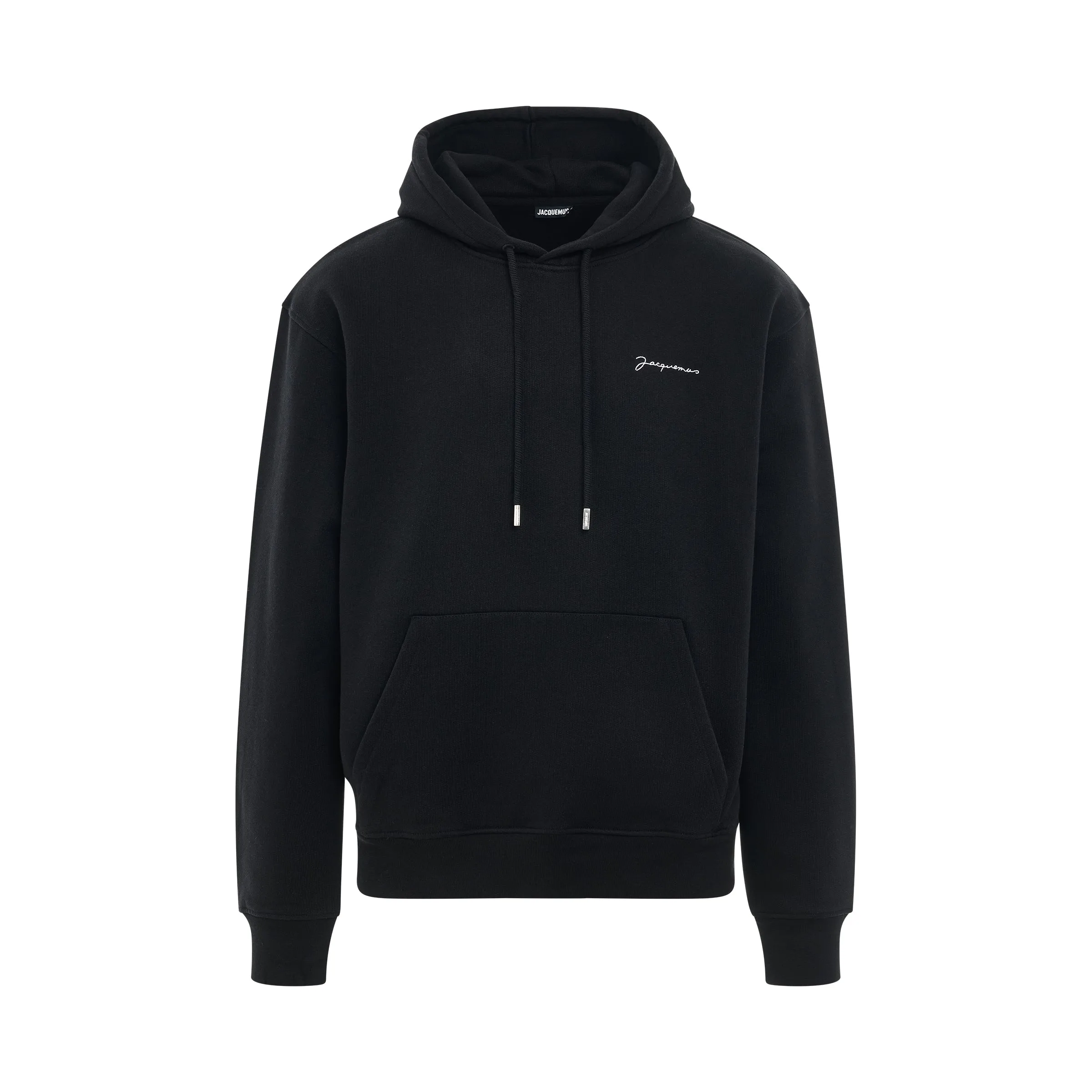 Brode Embroidered Logo Hoodie in Black sold by MARAIS