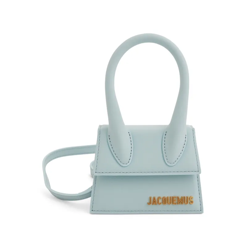 Le Chiquito Mini Leather Bag in Pale Blue sold by MARAIS