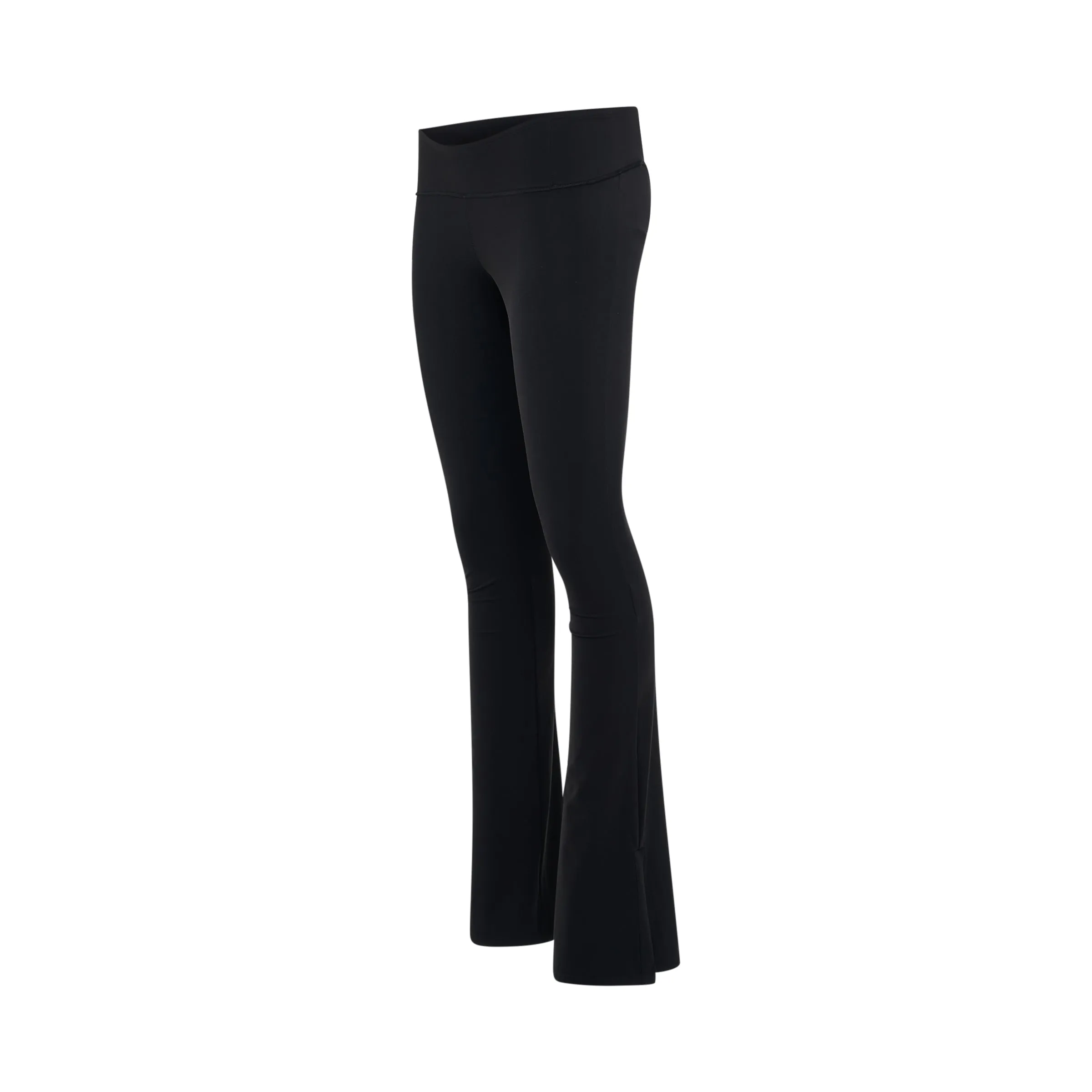 Stripe-trim Flare Leggings in Black/Off White sold by MARAIS product image thumbnail 2