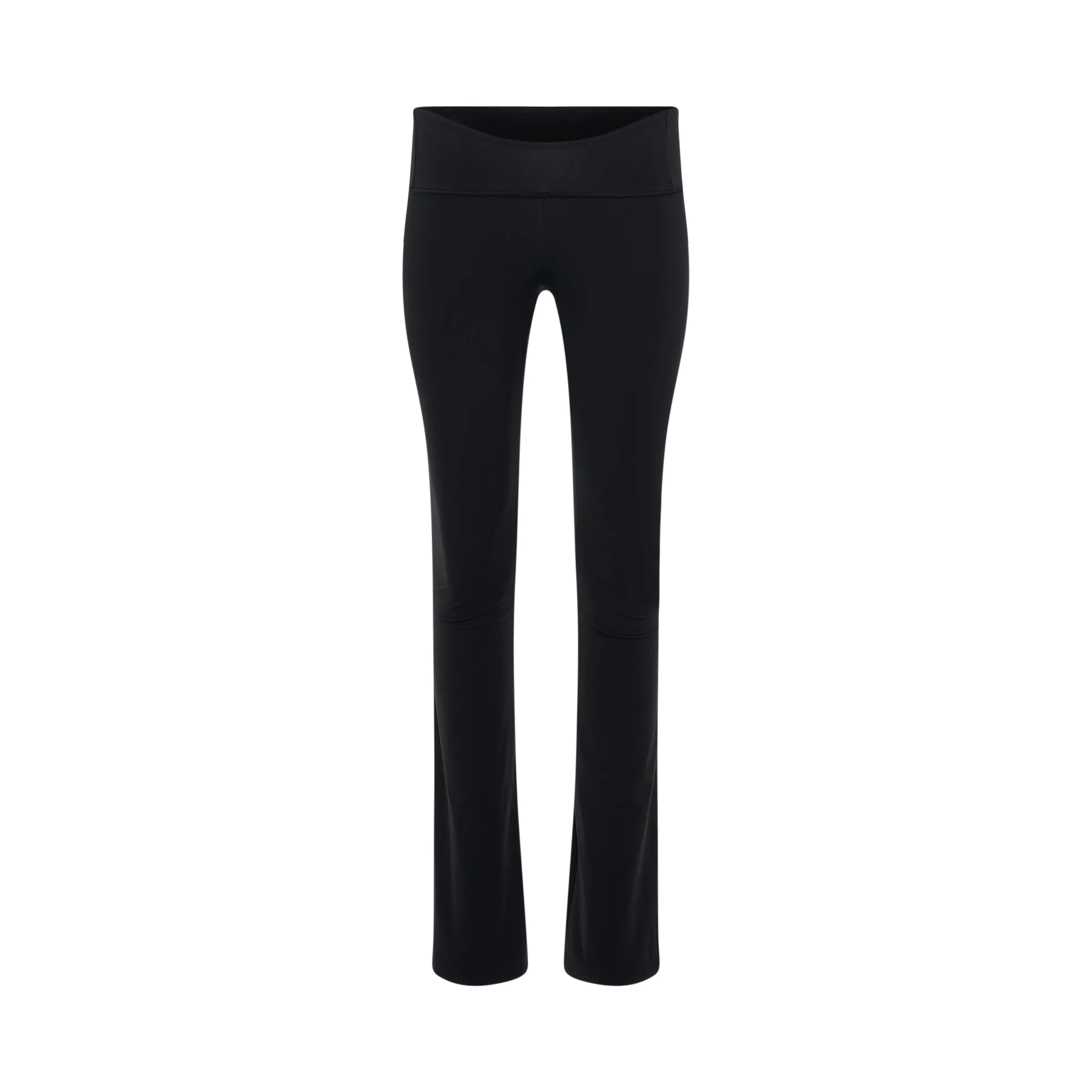 Stripe-trim Flare Leggings in Black/Off White sold by MARAIS