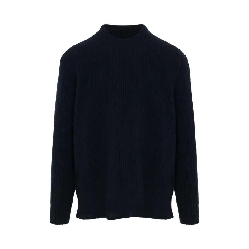 Donegal Classic Knit Sweater in Dark Blue sold by MARAIS