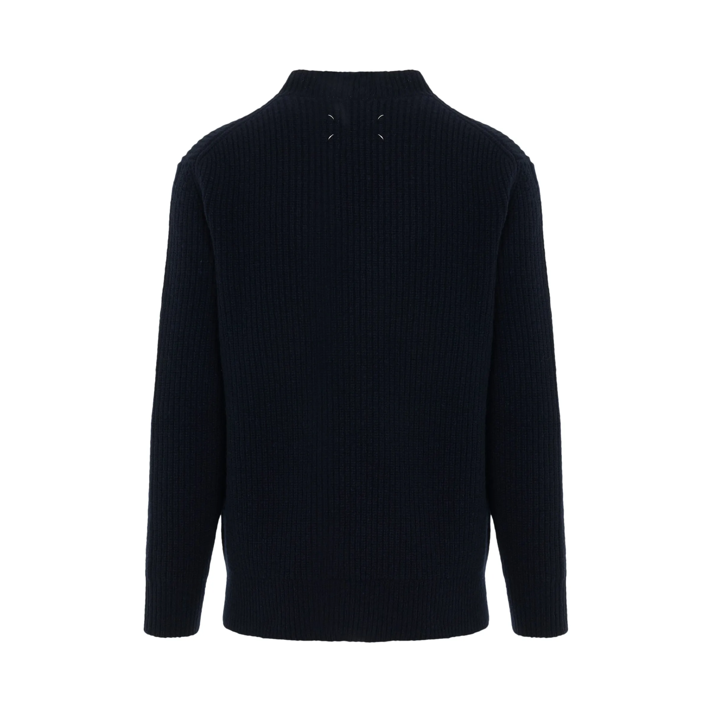 Donegal Classic Knit Sweater in Dark Blue sold by MARAIS product image thumbnail 4