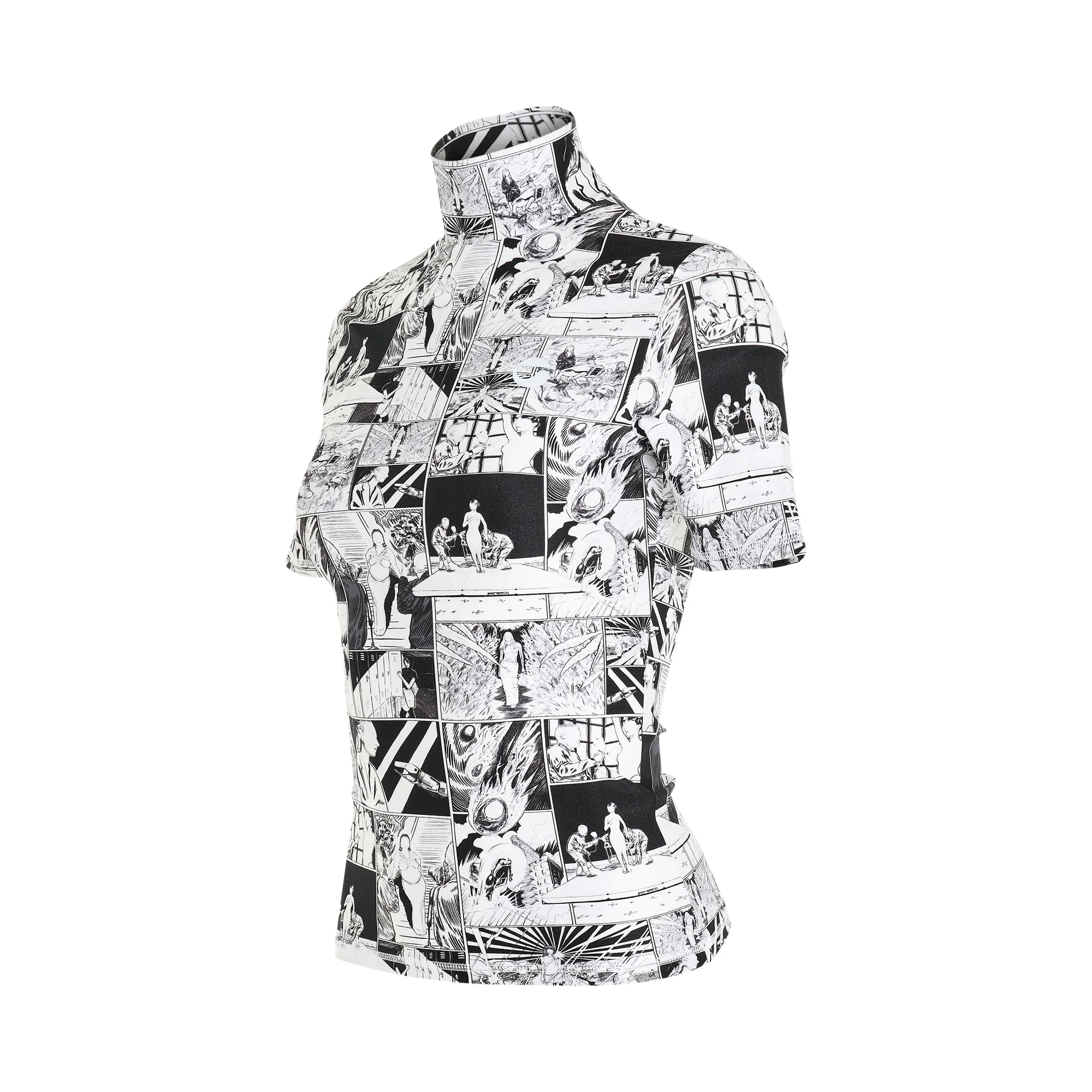 High Neck Fitted Top in Black/White sold by MARAIS product image thumbnail 3