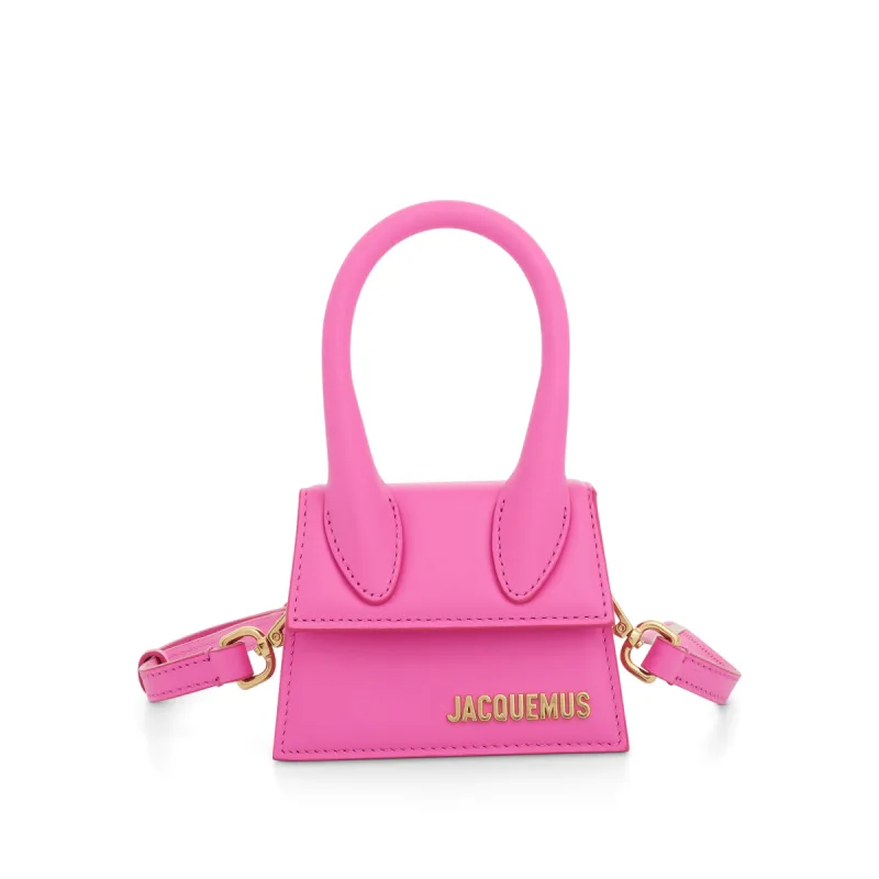 Le Chiquito Mini Leather Bag in Neon Pink sold by MARAIS