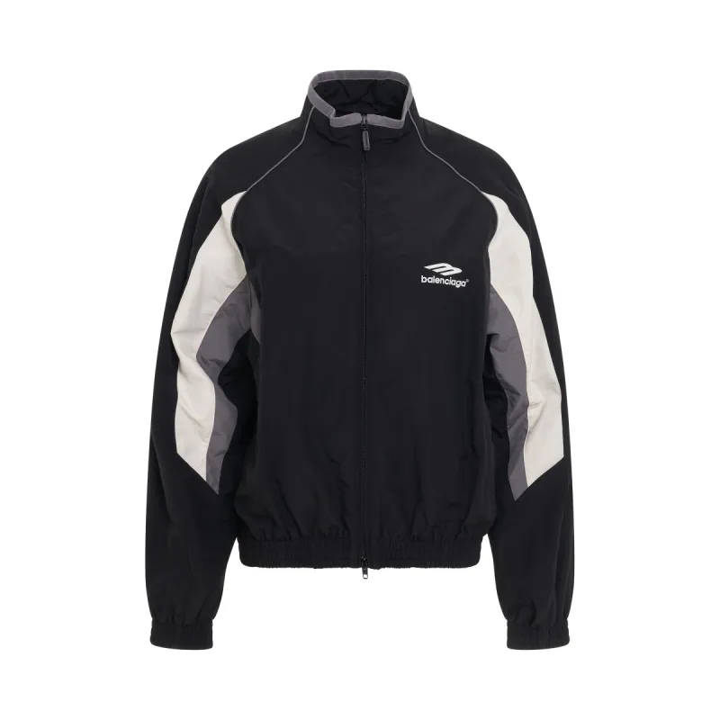 Logo Print Track Jacket in Black sold by MARAIS