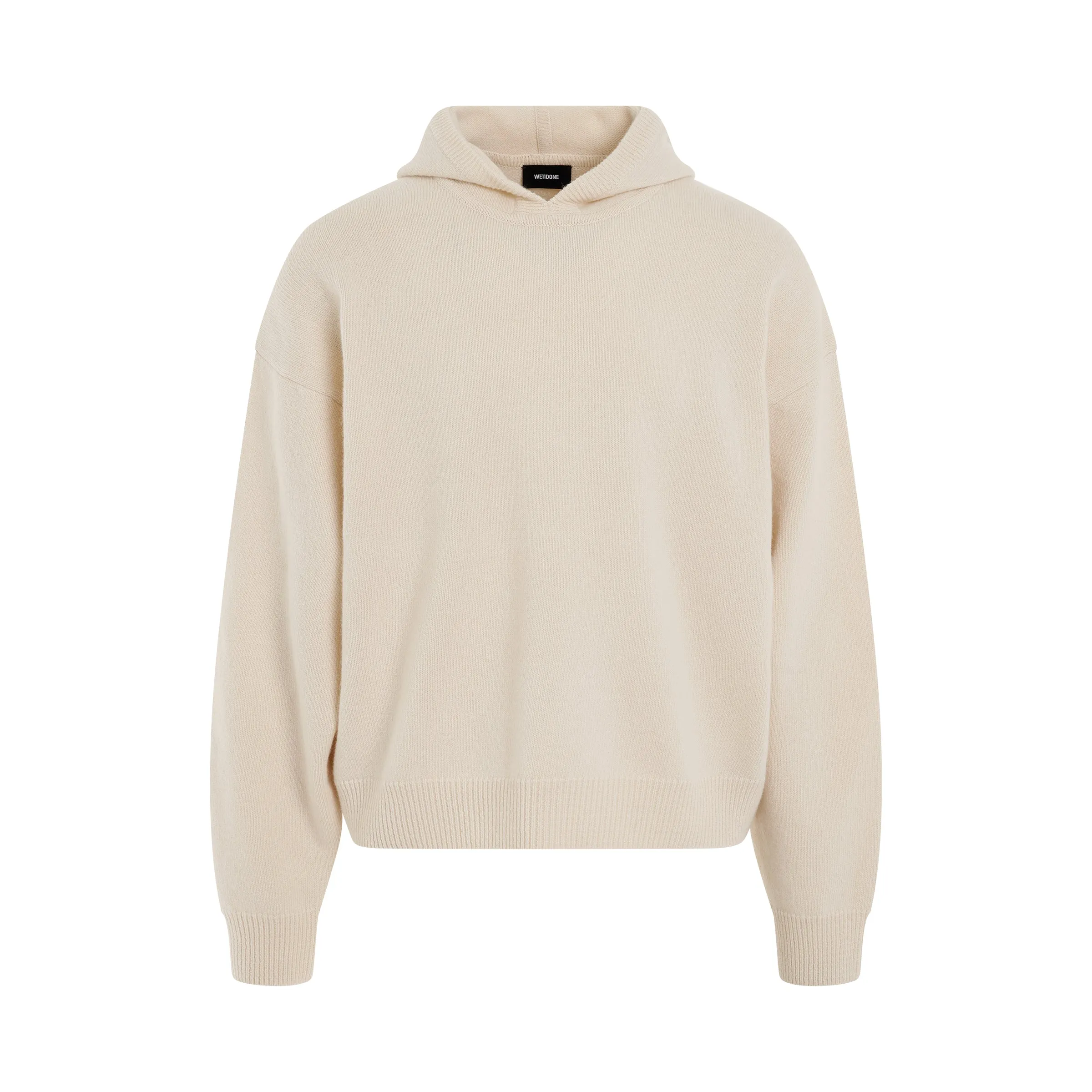 Oversized Basic Knit Hoodie in Ivory sold by MARAIS