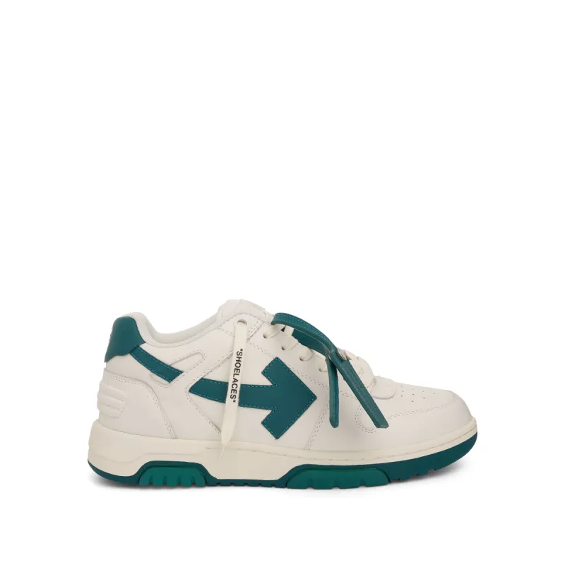 Out Of Office Leather Sneaker in White/Green sold by MARAIS