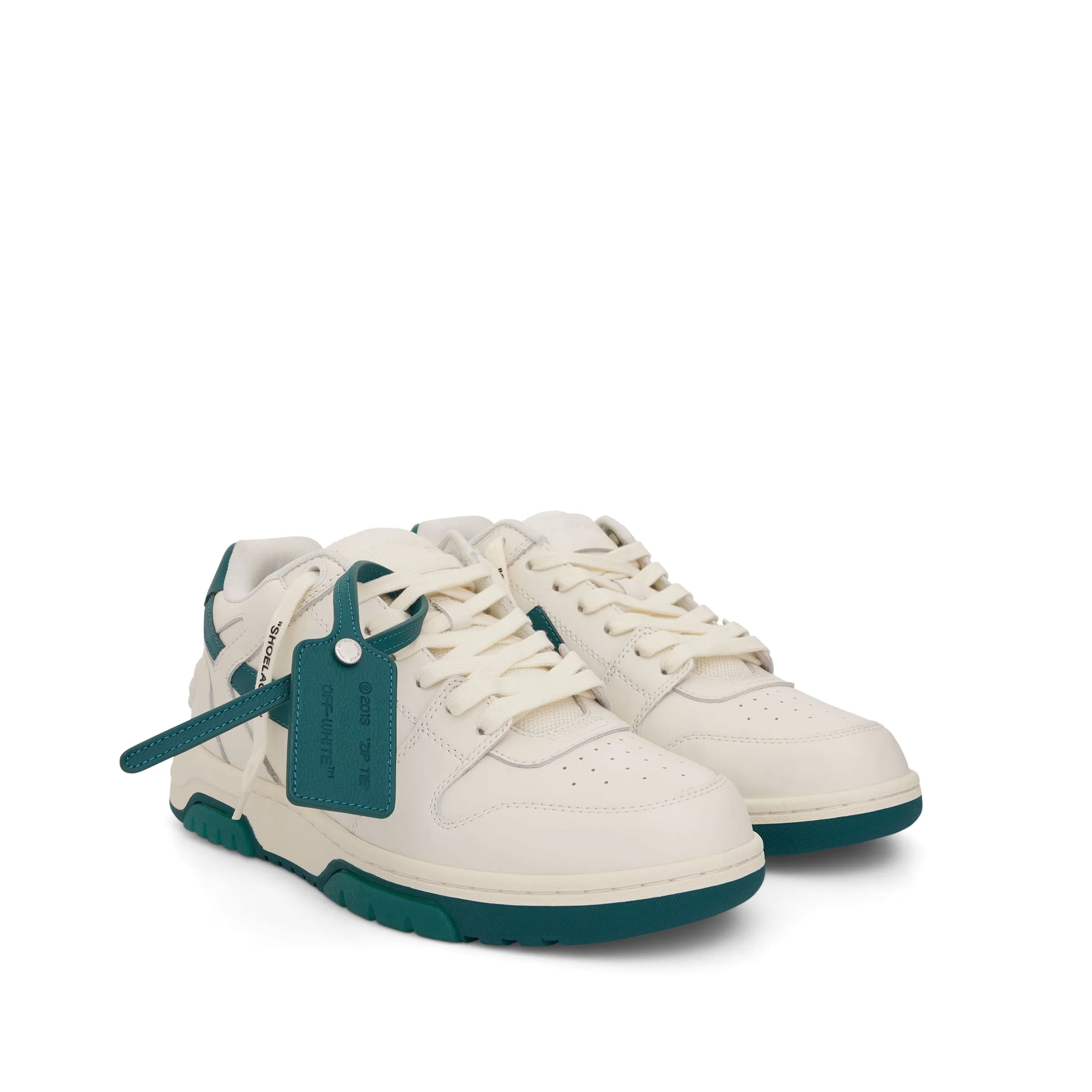 Out Of Office Leather Sneaker in White/Green sold by MARAIS product image thumbnail 2