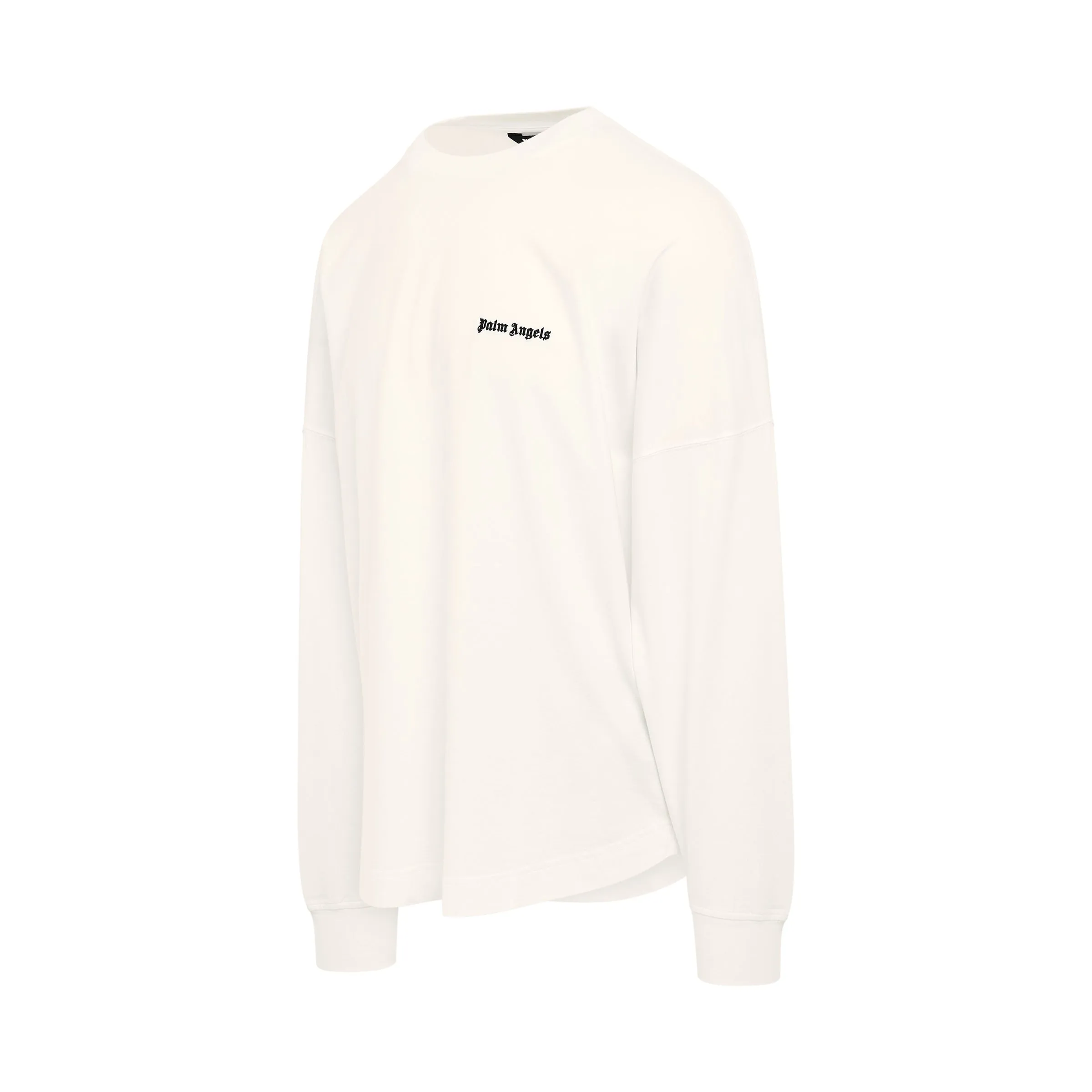 Embroidered Logo Long-sleeves T-Shirt in White sold by MARAIS product image thumbnail 2